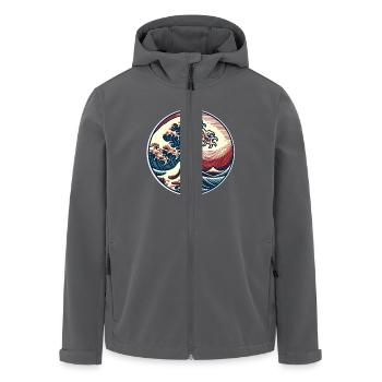 Welle - Recycelte Männer Softshell-Jacke von Stanley/Stella - Anthrazit - Vorne - AI Model Male 185 light (185cm)