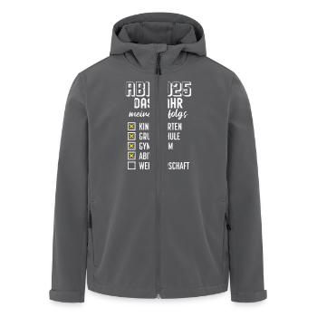 Abiturient ABI 2025 DAS JAHR MEINES ERFOLGS - Recycelte Männer Softshell-Jacke von Stanley/Stella - Anthrazit - Vorne - AI Model Male 185 light (185cm)