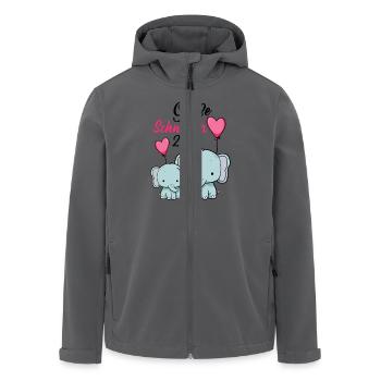 Große Schwester 2026 Süße Elefanten Geschwister - Recycelte Männer Softshell-Jacke von Stanley/Stella - Anthrazit - Vorne - AI Model Male 185 light (185cm)