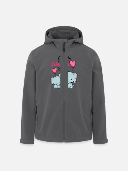 Große Schwester 2026 Süße Elefanten Geschwister - Recycelte Männer Softshell-Jacke von Stanley/Stella - Anthrazit