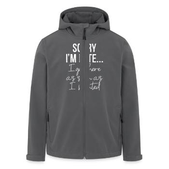 Sorry I'm Late I got here as soon as I wanted - Recycelte Männer Softshell-Jacke von Stanley/Stella - Anthrazit - Vorne - AI Model Male 185 light (185cm)