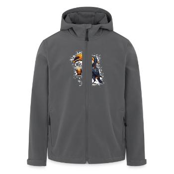 Toucan Bird Beer Funny - Men’s Recycled Softshell Jacket by Stanley/Stella - anthracite - Front - AI Model Male 185 light (185cm)