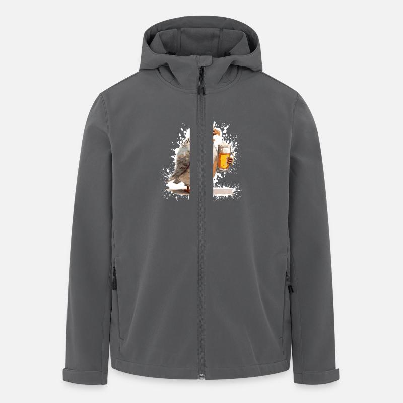 Pigeon Bird Beer Funny - Men’s Recycled Softshell Jacket by Stanley/Stella - anthracite