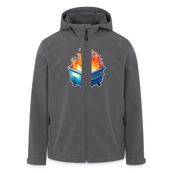 Brennende Mülltonne - Recycelte Männer Softshell-Jacke von Stanley/Stella - Anthrazit - Vorne - AI Model Male 185 light (185cm)