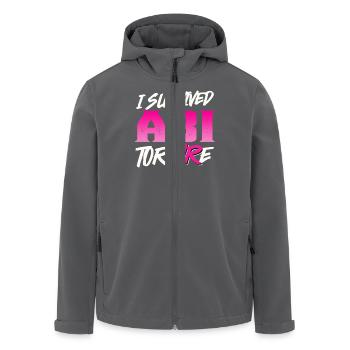 Abiturienten I SURVIVED ABI TORTURE Lustiges - Recycelte Männer Softshell-Jacke von Stanley/Stella - Anthrazit - Vorne - AI Model Male 185 light (185cm)