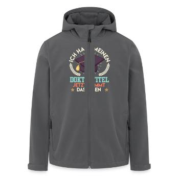 Doktortitel HABE MEINEN DOKTORTITEL Lustiges - Recycelte Männer Softshell-Jacke von Stanley/Stella - Anthrazit - Vorne - AI Model Male 185 light (185cm)