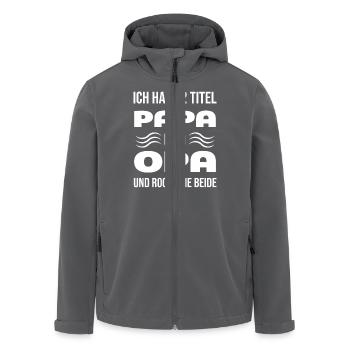 ZWEI TITEL OH MEIN GOT - Recycelte Männer Softshell-Jacke von Stanley/Stella - Anthrazit - Vorne - AI Model Male 185 light (185cm)