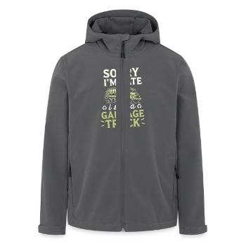 Entschuldigung, Ich Bin Zu Spät, Ich Habe Einen - Recycelte Männer Softshell-Jacke von Stanley/Stella - Anthrazit - Vorne - AI Model Male 185 light (185cm)