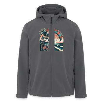 Kitesurfen Kitesurfer Kiteboard - Recycelte Männer Softshell-Jacke von Stanley/Stella - Anthrazit - Vorne - AI Model Male 185 light (185cm)