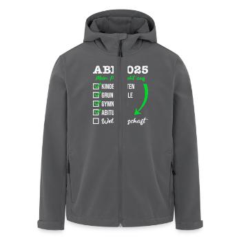ABI 2025 MEIN PLAN GEHT AUF WELTHERRSCHAFT Lustig - Recycelte Männer Softshell-Jacke von Stanley/Stella - Anthrazit - Vorne - AI Model Male 185 light (185cm)