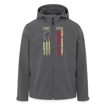 Eine Nation unter Gott - Recycelte Männer Softshell-Jacke von Stanley/Stella - Anthrazit - Vorne - AI Model Male 185 light (185cm)
