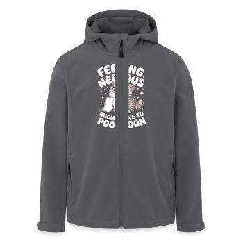 Nervöses Gefühl Kawaii Katze IBS Krieger Humor - Recycelte Männer Softshell-Jacke von Stanley/Stella - Anthrazit - Vorne - AI Model Male 185 light (185cm)