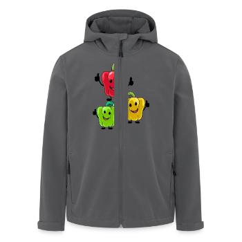 Paprika Gemüse Vegetarisch - Recycelte Männer Softshell-Jacke von Stanley/Stella - Anthrazit - Vorne - AI Model Male 185 light (185cm)