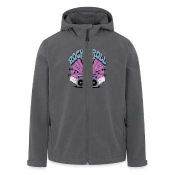 Rock N Roll Musik Retro Party Illustration Mit - Recycelte Männer Softshell-Jacke von Stanley/Stella - Anthrazit - Vorne - AI Model Male 185 light (185cm)