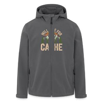 Ich Wandere Für Cache Abenteuer Kompass - Recycelte Männer Softshell-Jacke von Stanley/Stella - Anthrazit - Vorne - AI Model Male 185 light (185cm)