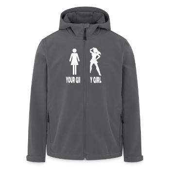 Dein Mädchen Meine Mädchen Humorvolle Illustration - Recycelte Männer Softshell-Jacke von Stanley/Stella - Anthrazit - Vorne - AI Model Male 185 light (185cm)