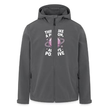 Think Like a Proton – Always Positive - Recycelte Männer Softshell-Jacke von Stanley/Stella - Anthrazit - Vorne - AI Model Male 185 light (185cm)
