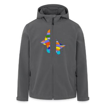 Kunst Meeresschildkröte schwimmt - Recycelte Männer Softshell-Jacke von Stanley/Stella - Anthrazit - Vorne - AI Model Male 185 light (185cm)