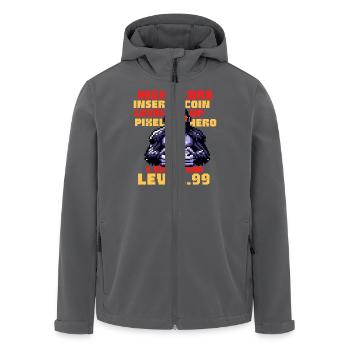 Pixel Gamer Gorilla – Level 99 - Recycelte Männer Softshell-Jacke von Stanley/Stella - Anthrazit - Vorne - AI Model Male 185 light (185cm)