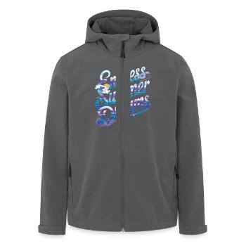 Endlose Sommerträume Wellen Sonnenuntergang Palmen - Recycelte Männer Softshell-Jacke von Stanley/Stella - Anthrazit - Vorne - AI Model Male 185 light (185cm)