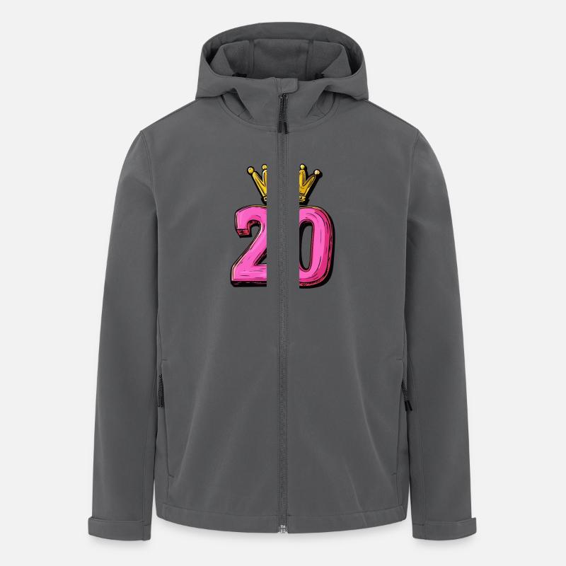 Couronne à 20 chiffres - Veste softshell homme en polyester recyclé Stanley/Stella - charbon