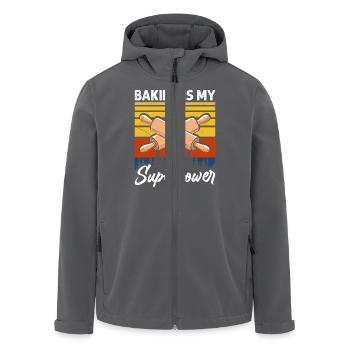 Backen Bäcker Bäckerei - Recycelte Männer Softshell-Jacke von Stanley/Stella - Anthrazit - Vorne - AI Model Male 185 light (185cm)