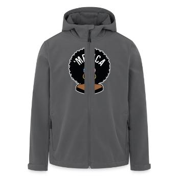 "merica Afro - Recycelte Männer Softshell-Jacke von Stanley/Stella - Anthrazit - Vorne - AI Model Male 185 light (185cm)