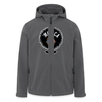 "merica Afro - Recycelte Männer Softshell-Jacke von Stanley/Stella - Anthrazit - Vorne - AI Model Male 185 light (185cm)