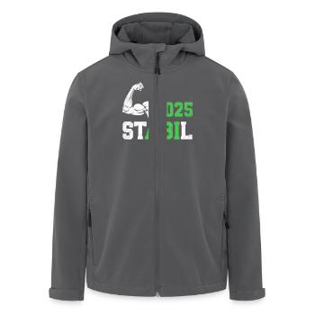 Abitur Abschluss 2025 STABIL Abi Geschafft Lustig - Recycelte Männer Softshell-Jacke von Stanley/Stella - Anthrazit - Vorne - AI Model Male 185 light (185cm)