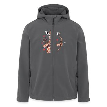 Liebenswerte Giraffe mit Pfeil und Bogen in - Recycelte Männer Softshell-Jacke von Stanley/Stella - Anthrazit - Vorne - AI Model Male 185 light (185cm)