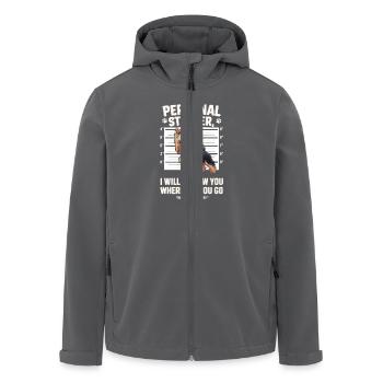 Personal Stalker Hund Begleitet Dich Überall Hin - Recycelte Männer Softshell-Jacke von Stanley/Stella - Anthrazit - Vorne - AI Model Male 185 light (185cm)
