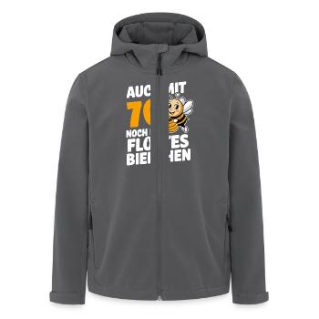 70. Geburtstag 70 Jahre Flottes Bienchen Frau - Recycelte Männer Softshell-Jacke von Stanley/Stella - Anthrazit - Vorne - AI Model Male 185 light (185cm)