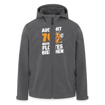 70. Geburtstag 70 Jahre Flottes Bienchen Frau - Recycelte Männer Softshell-Jacke von Stanley/Stella - Anthrazit - Vorne - AI Model Male 185 light (185cm)