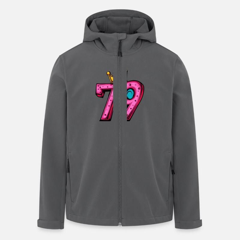 79 Zahl Krone - Recycelte Männer Softshell-Jacke von Stanley/Stella - Anthrazit