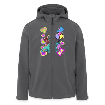 Drache Drachen Kind Kinder Geburtstag - Recycelte Männer Softshell-Jacke von Stanley/Stella - Anthrazit - Vorne - AI Model Male 185 light (185cm)