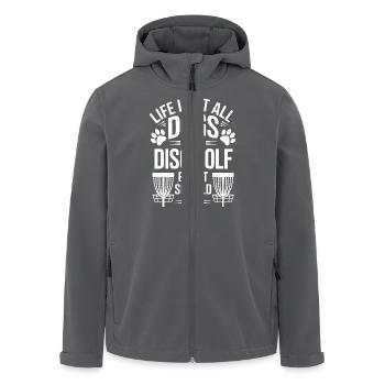 Discgolf Spruch Hunde Lustiges Discgolf Geschenk - Recycelte Männer Softshell-Jacke von Stanley/Stella - Anthrazit - Vorne - AI Model Male 185 light (185cm)