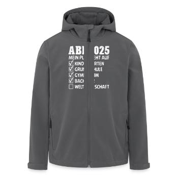 ABI 2025 MEIN PLAN GEHT AUF WELTHERRSCHAFT Lustig - Recycelte Männer Softshell-Jacke von Stanley/Stella - Anthrazit - Vorne - AI Model Male 185 light (185cm)