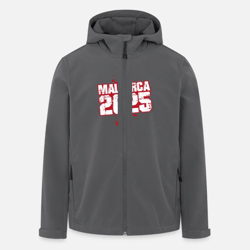 Majorque 2025 Klecks - Veste softshell homme en polyester recyclé Stanley/Stella - charbon