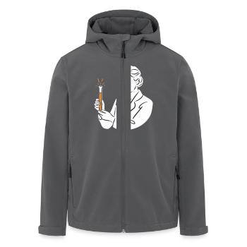 Inspiring Scientist Line Art Design - Recycelte Männer Softshell-Jacke von Stanley/Stella - Anthrazit - Vorne - AI Model Male 185 light (185cm)
