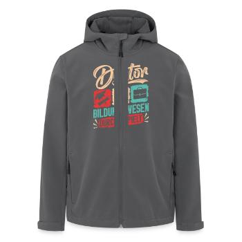 Doktortitel DOKTOR BILDUNGSWESEN DURCHGESPIELT - Recycelte Männer Softshell-Jacke von Stanley/Stella - Anthrazit - Vorne - AI Model Male 185 light (185cm)