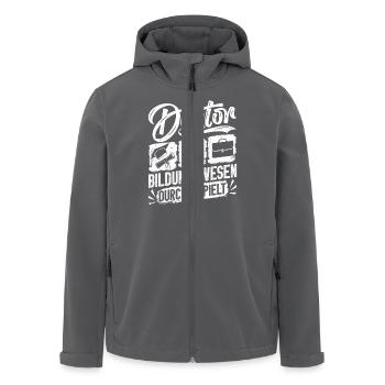 Doktortitel DOKTOR BILDUNGSWESEN DURCHGESPIELT - Recycelte Männer Softshell-Jacke von Stanley/Stella - Anthrazit - Vorne - AI Model Male 185 light (185cm)