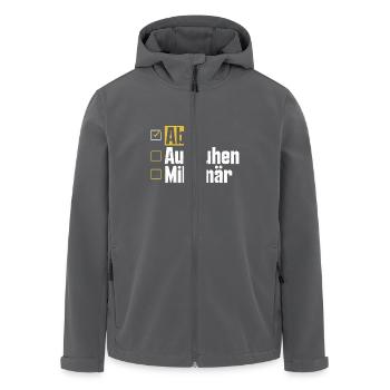 Abitur ABI AUSRUHEN MILLIONÄR Abi Lustiges - Recycelte Männer Softshell-Jacke von Stanley/Stella - Anthrazit - Vorne - AI Model Male 185 light (185cm)