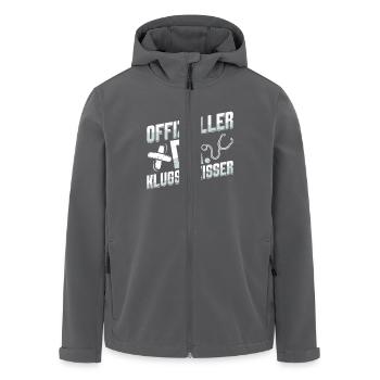 Doktortitel OFFIZIELLER DR. KLUGSCHEIßER Lustiges - Recycelte Männer Softshell-Jacke von Stanley/Stella - Anthrazit - Vorne - AI Model Male 185 light (185cm)