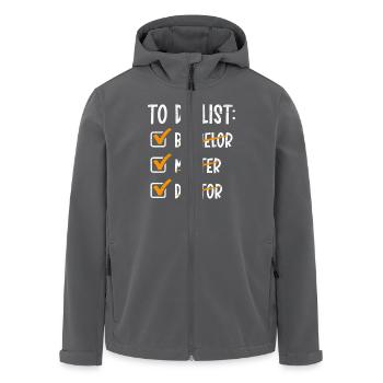 Doktorand TO DO LIST BACHELOR MASTER DOKTOR Lustig - Recycelte Männer Softshell-Jacke von Stanley/Stella - Anthrazit - Vorne - AI Model Male 185 light (185cm)