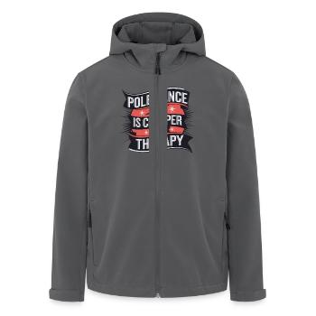 Pole Dance Is Cheaper Than Therapy - Recycelte Männer Softshell-Jacke von Stanley/Stella - Anthrazit - Vorne - AI Model Male 185 light (185cm)
