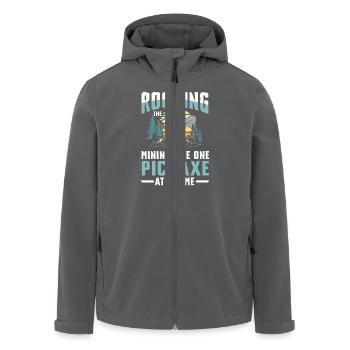 Rocking The Mining Life One Pickaxe At A Time - Recycelte Männer Softshell-Jacke von Stanley/Stella - Anthrazit - Vorne - AI Model Male 185 light (185cm)