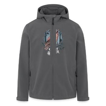 Eule Silent Hunter Nacht für einen Eulen Fan - Recycelte Männer Softshell-Jacke von Stanley/Stella - Anthrazit - Vorne - AI Model Male 185 light (185cm)