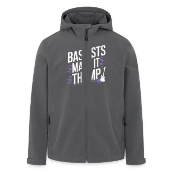 Bass Gitarrist Musiker Gear Funk Rock Jazz - Recycelte Männer Softshell-Jacke von Stanley/Stella - Anthrazit - Vorne - AI Model Male 185 light (185cm)