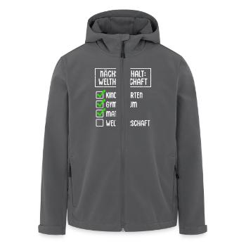 Maturant NÄCHSTER HALT WELTHERRSCHAFT Lustiges - Recycelte Männer Softshell-Jacke von Stanley/Stella - Anthrazit - Vorne - AI Model Male 185 light (185cm)