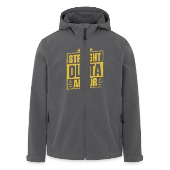 Abitur STRAIGHT OUTTA ABITUR Lustiges - Recycelte Männer Softshell-Jacke von Stanley/Stella - Anthrazit - Vorne - AI Model Male 185 light (185cm)